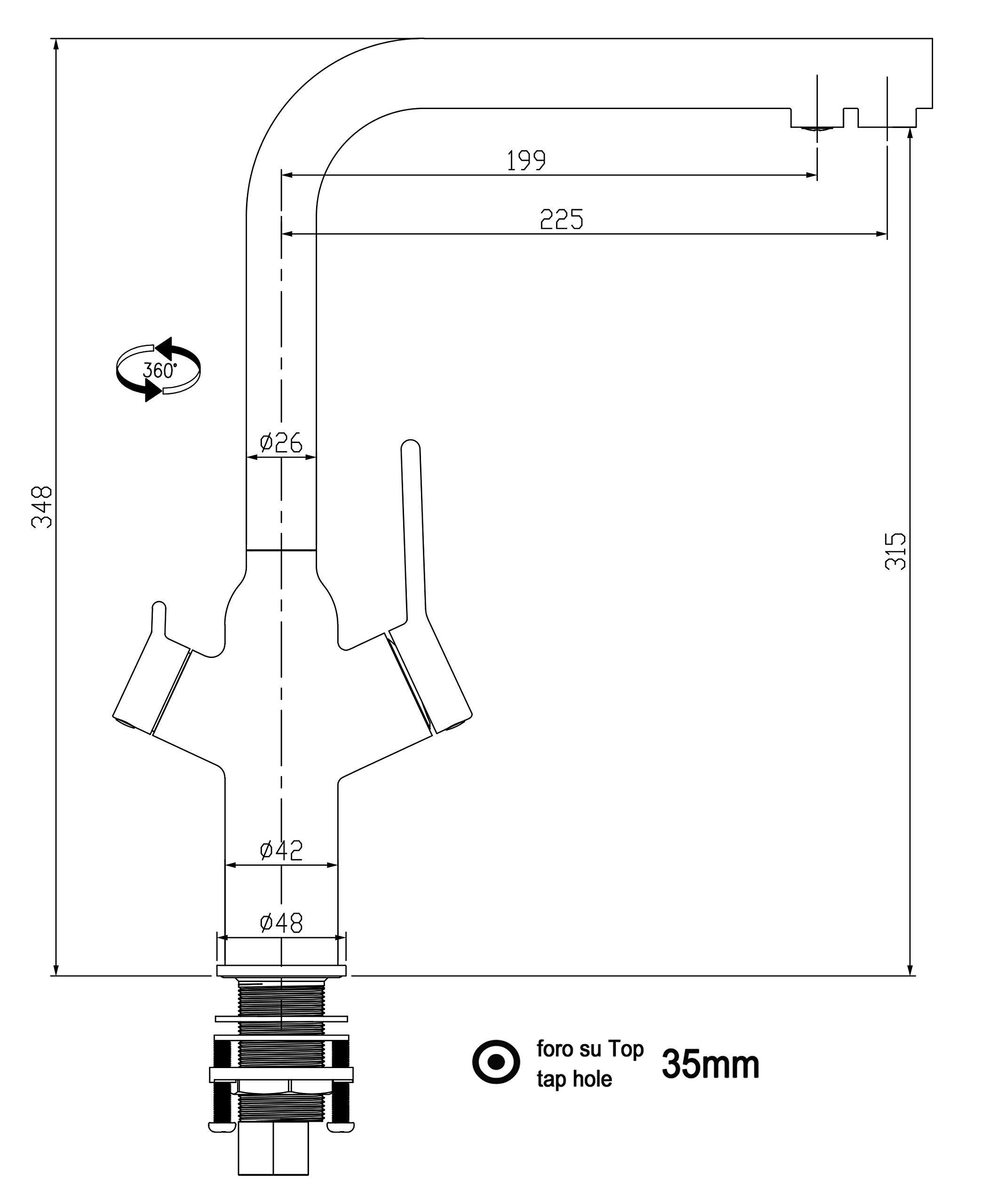 Grifo de cocina 4 vías sistema de carbonatación de agua y filtración/purificación de agua, con caño giratorio 360 ​​° - Cromo