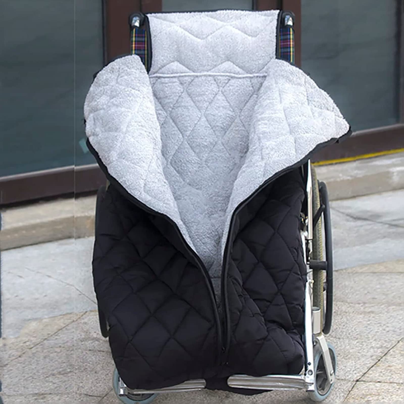 Skordo A Wheelchair Warmer Cover Blanket, Nti-Freeze Leg Blanket Windproof Fleece Lined Cozy Leg Cover With Zipper For Leg Lower Body Warm