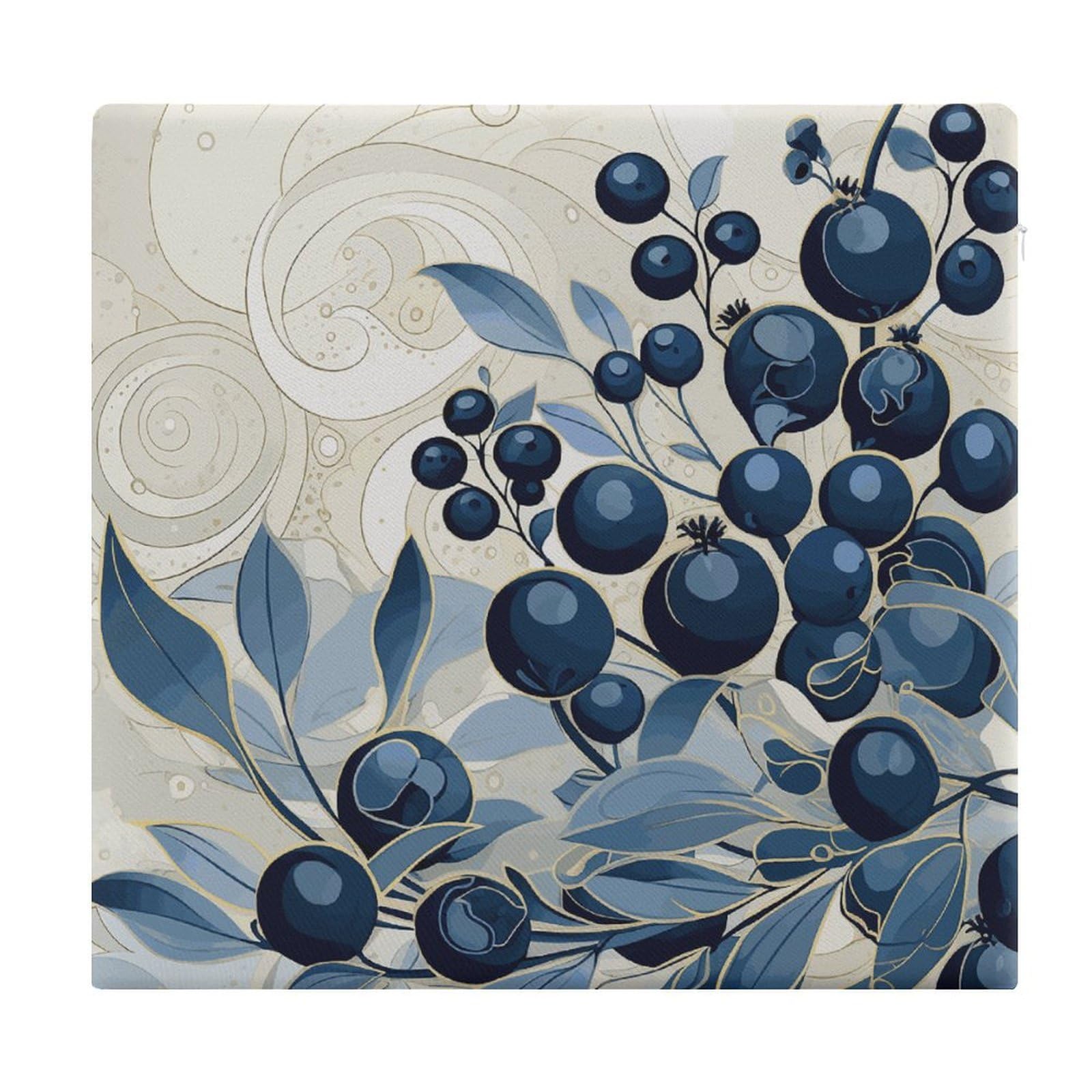 JTREHY Field of Blueberries Chair Cushions Non-Slip Bar Stool Cushions Ultra Soft Warm Memory Foam Meditation Cushion Removable Large Square Seat Cushions for Dining Chair 15x14In