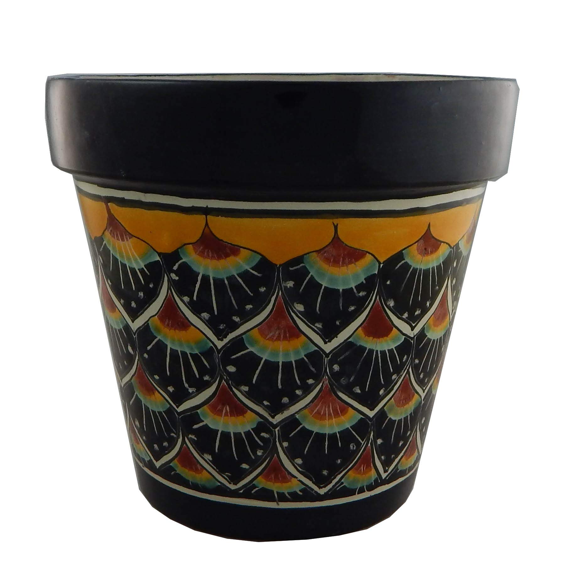 Mexican Talavera Planter Ceramic Flower Pot Folk Art Pottery Garden Handmade # 32