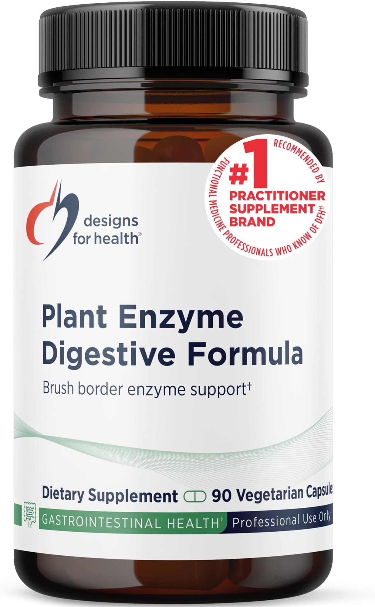 Plant Enzyme Digestive Formula - Vegetarian Digestive Enzymes Supplement - Gut Support with Hemicellulase, Protease + More - May Support Occasional Gas + Bloating (90 Capsules)