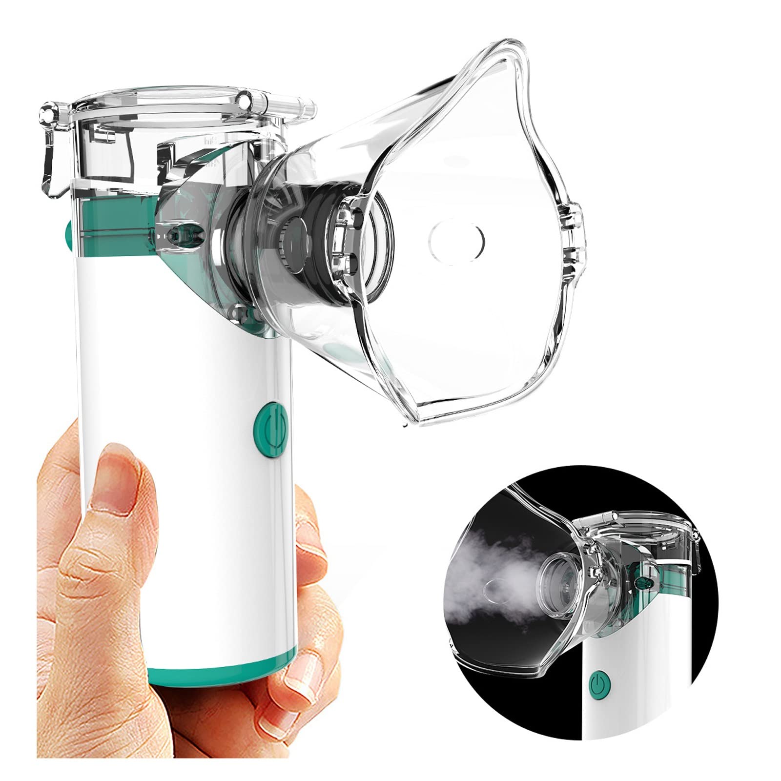 Atomizador de vapor para problemas respiratorios, mini pulverizador de mano recargable por USB con cabezal de pulverización reemplazable, ideal para el hogar, viajes y uso diario, gran atomización