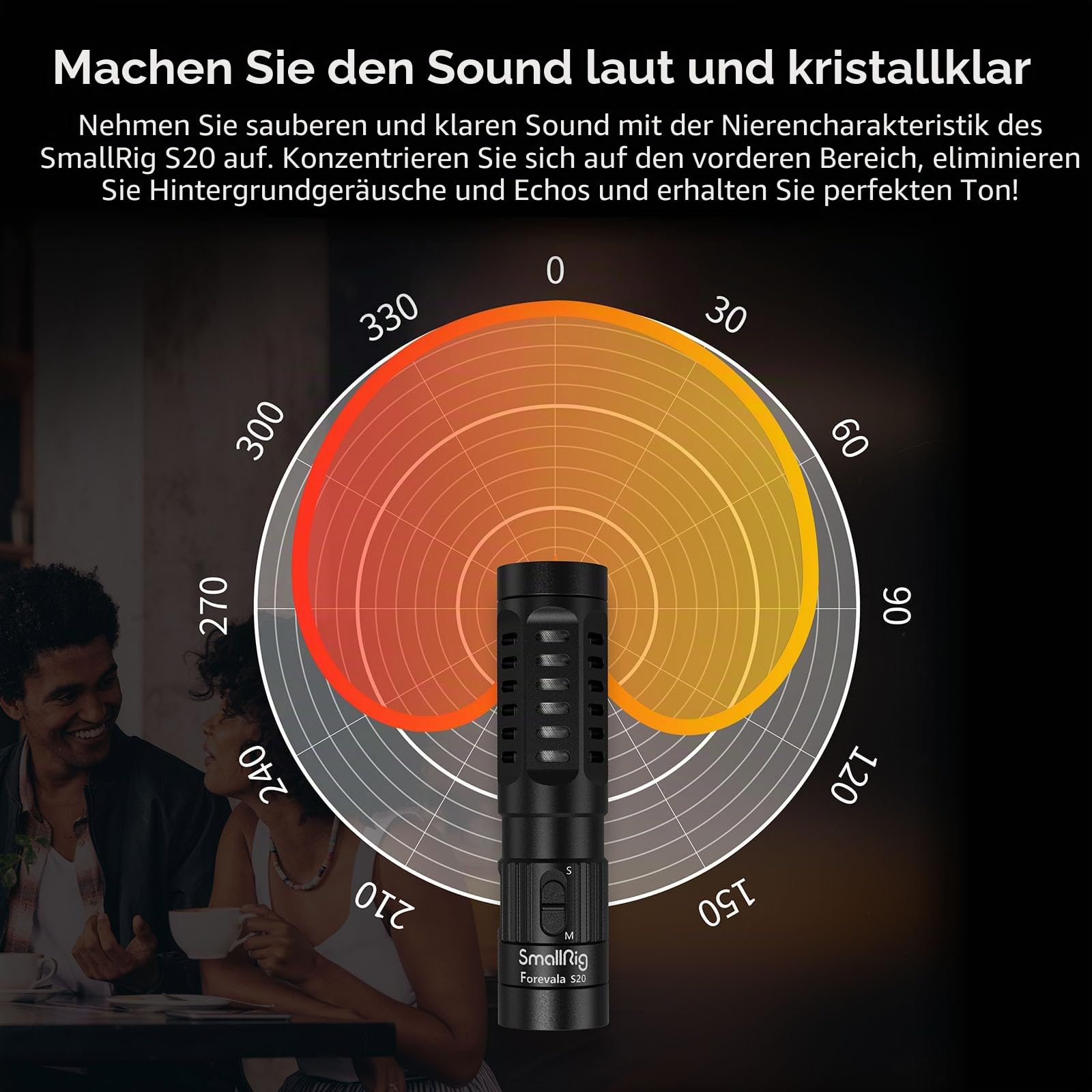 SMALLRIG Videomikrofon, Dual Input Videomic, mit Stoßdämpfung Shock Mount, 3.5mm TRS/TRRS Richtmikrofon mit Windschutz für DSLR Kameras und Smartphone Forevala S20-3468