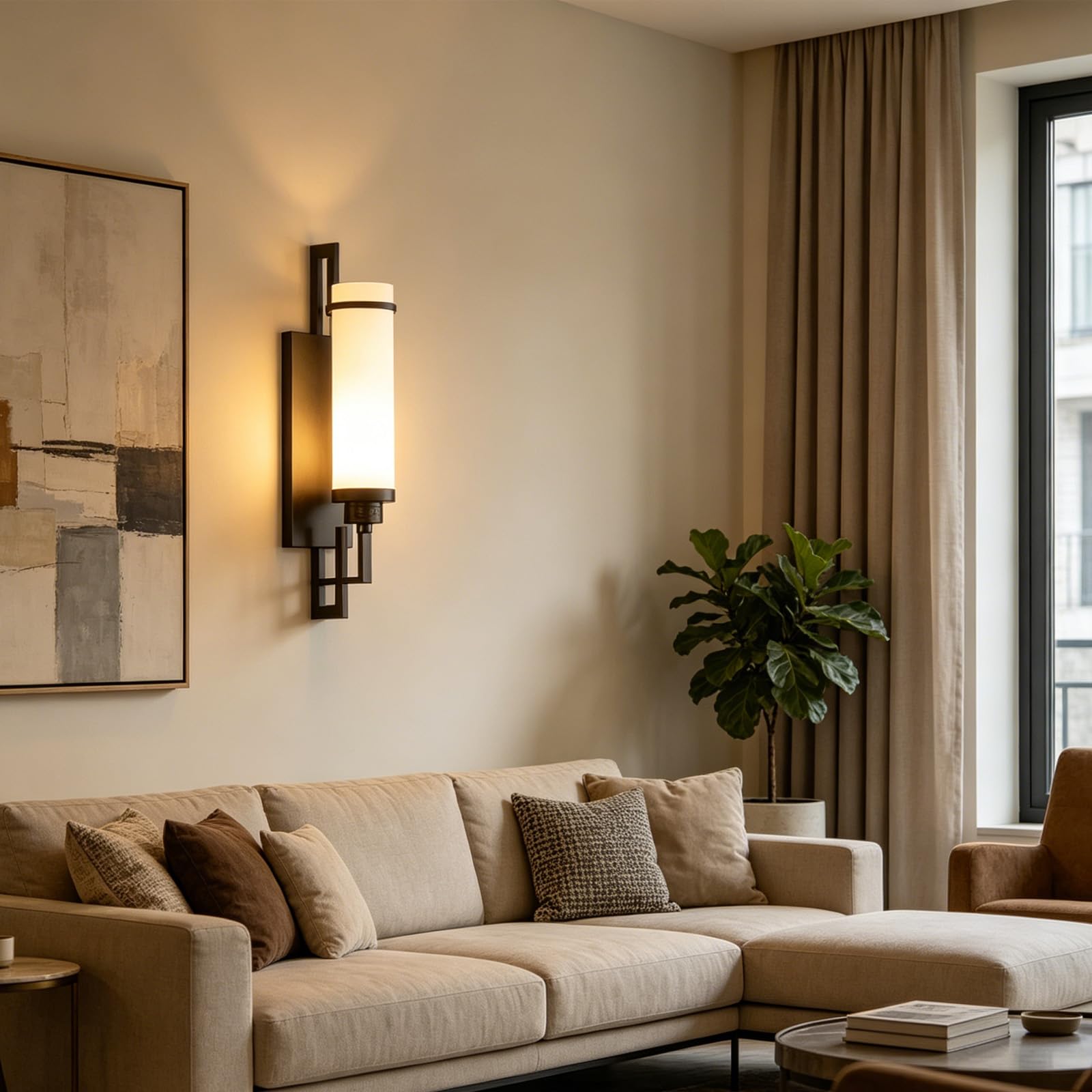 Aplique de pared rectangular E27 negro de tela para iluminar el dormitorio 8