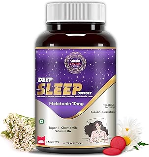 Shudh Kaama Deep Sleep With Melatonin 10mg and Tagar 250mg | Sleeping Aid Pills for Deep And Strong Sleep For Men and Women | Non-Habit Forming & Non-Addictive β 60 Tablets