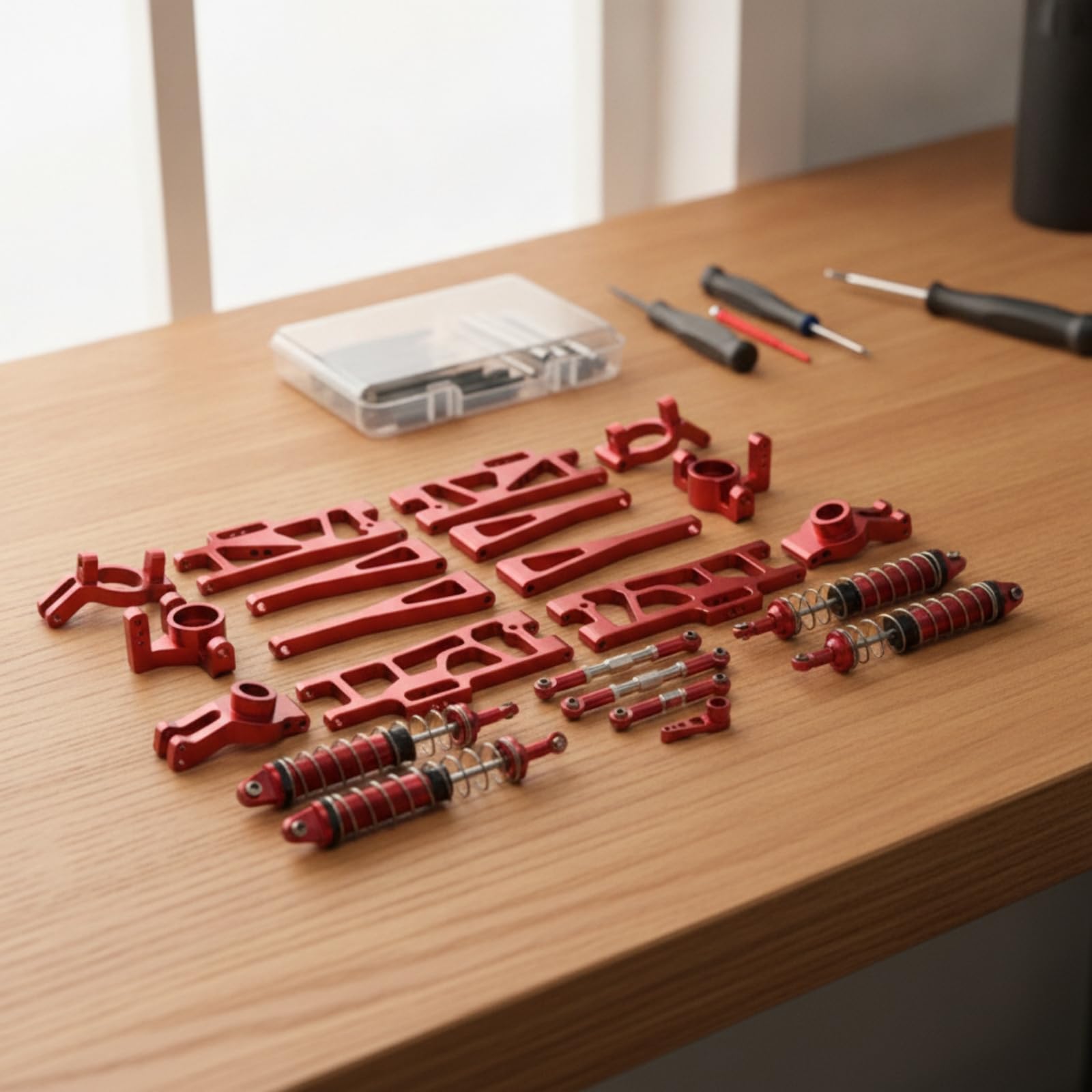 Kit di Aggiornamento Rc Rinforzato Braccetti Sospensione Rc Regolabile Ricambi per Modellisti, Oro