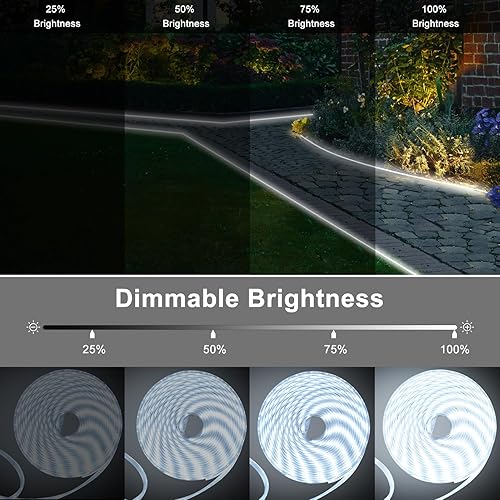 Miniatura 4 de DBFAIRY Tira de luces LED solares de 50 pies para exteriores, gran capacidad, funciona con energía solar, cinta flexible con control remoto,