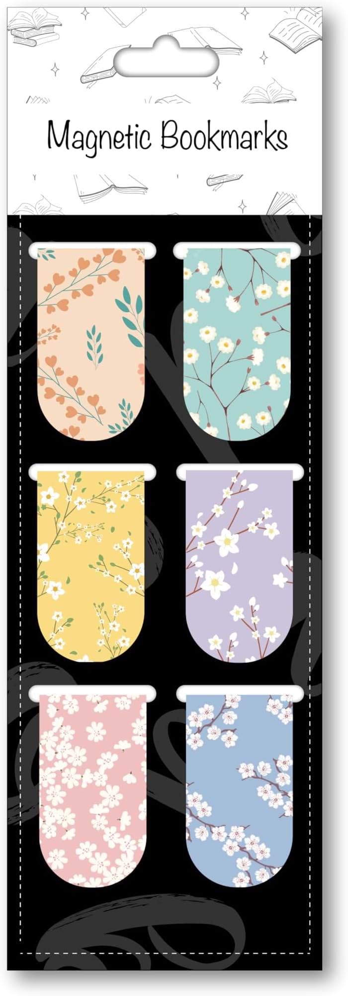 Papboo Pack of 6 Floral Bookmarks,Matte Finished Gifts for Book Readers Writers,Aesthetic Bookmarks