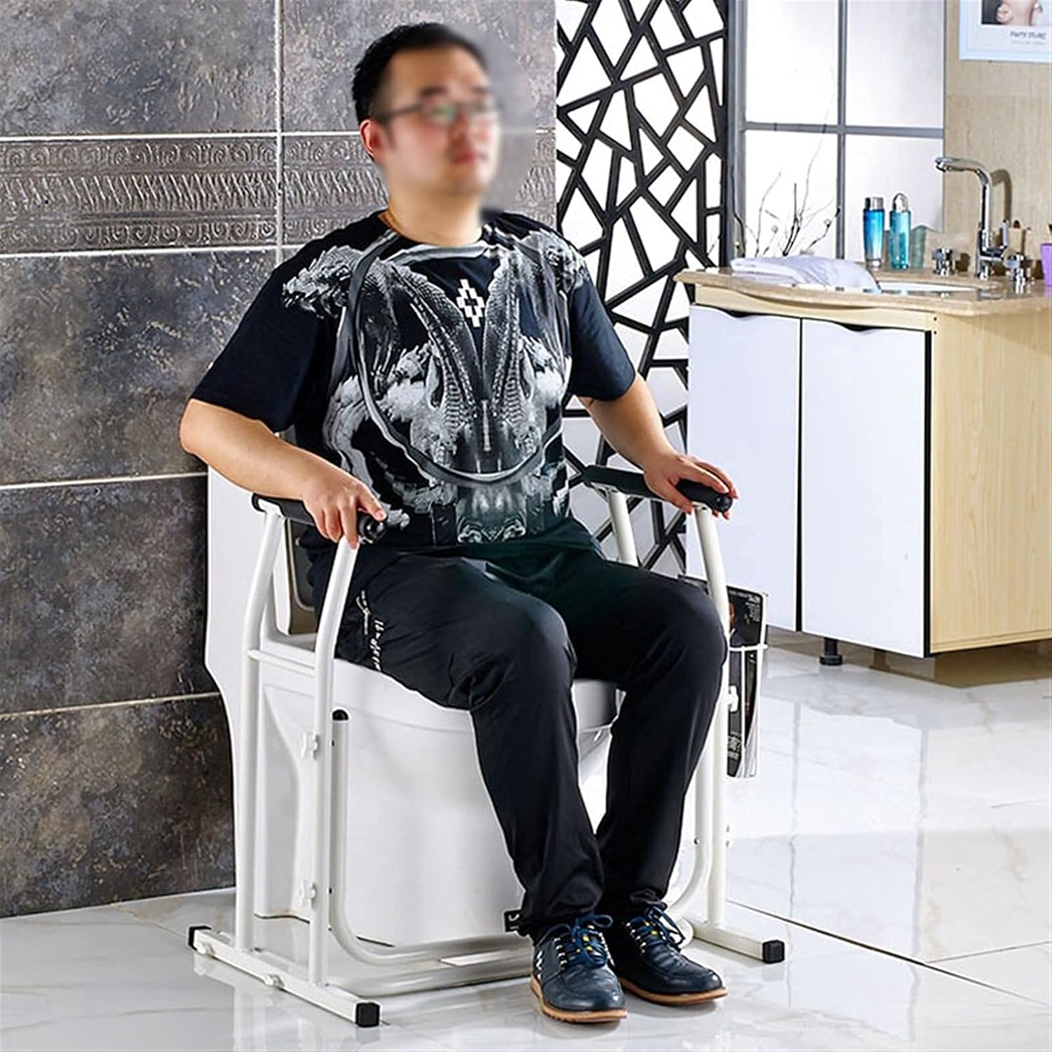 Handrail Toilet Frames for The Elderly Solid Portable Toilet Safety Rails Bar Bathroom Toilet Safety Assist Frame Safety Aid Hand Rail for Elderly Disability