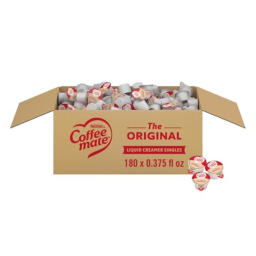 Nestle Coffee mate Coffee Creamer, Original, Liquid Creamer Singles, Non Dairy, No Refrigeration, Box of 180