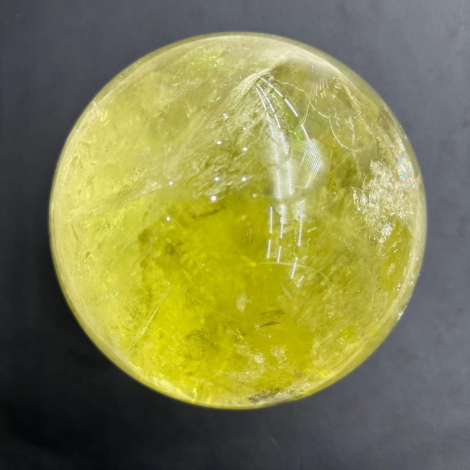 Citrine Crystal Ball, Spheres with Wooden Stand, Crystal Quartz Stones for Feng Shui Home & Office Decor, Gifts for Attract Wealth,6cm