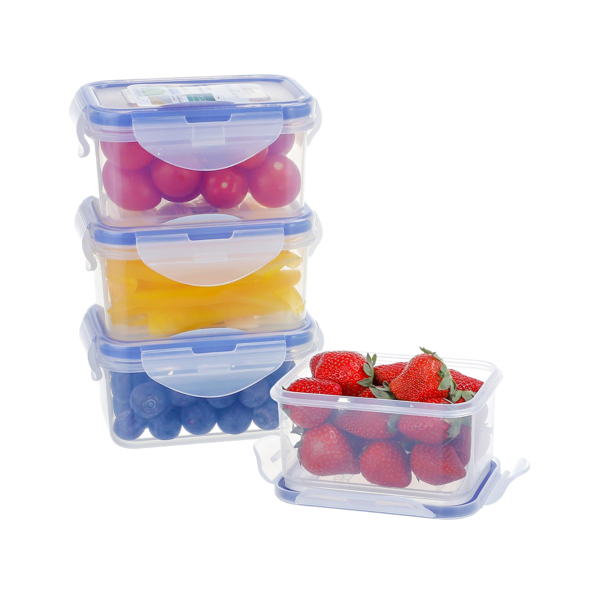 4Pack 180ML Food Storage Containers with Lids Airtight, Meal Prep Containers Reusable, Plastic Food Container with Lids Set, Freezer Storage Boxes, Sauce Pots, Snack Pots
