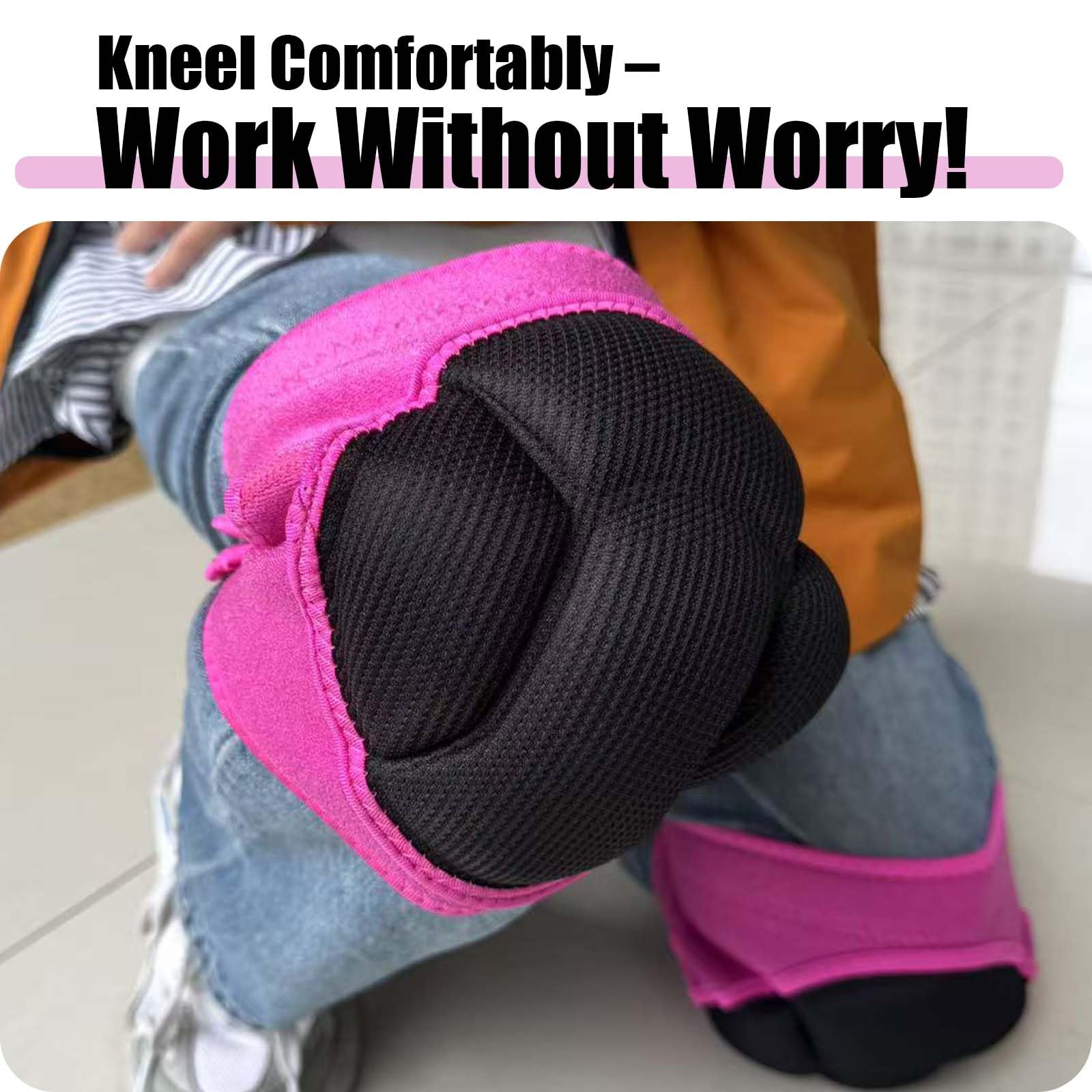 Rodilleras para mujer para limpiar suelos de casa, protector de rodilla de espuma EVA ajustable para jardinería, fregar el suelo, correas de prevención de colisiones en las rodilleras para patio,