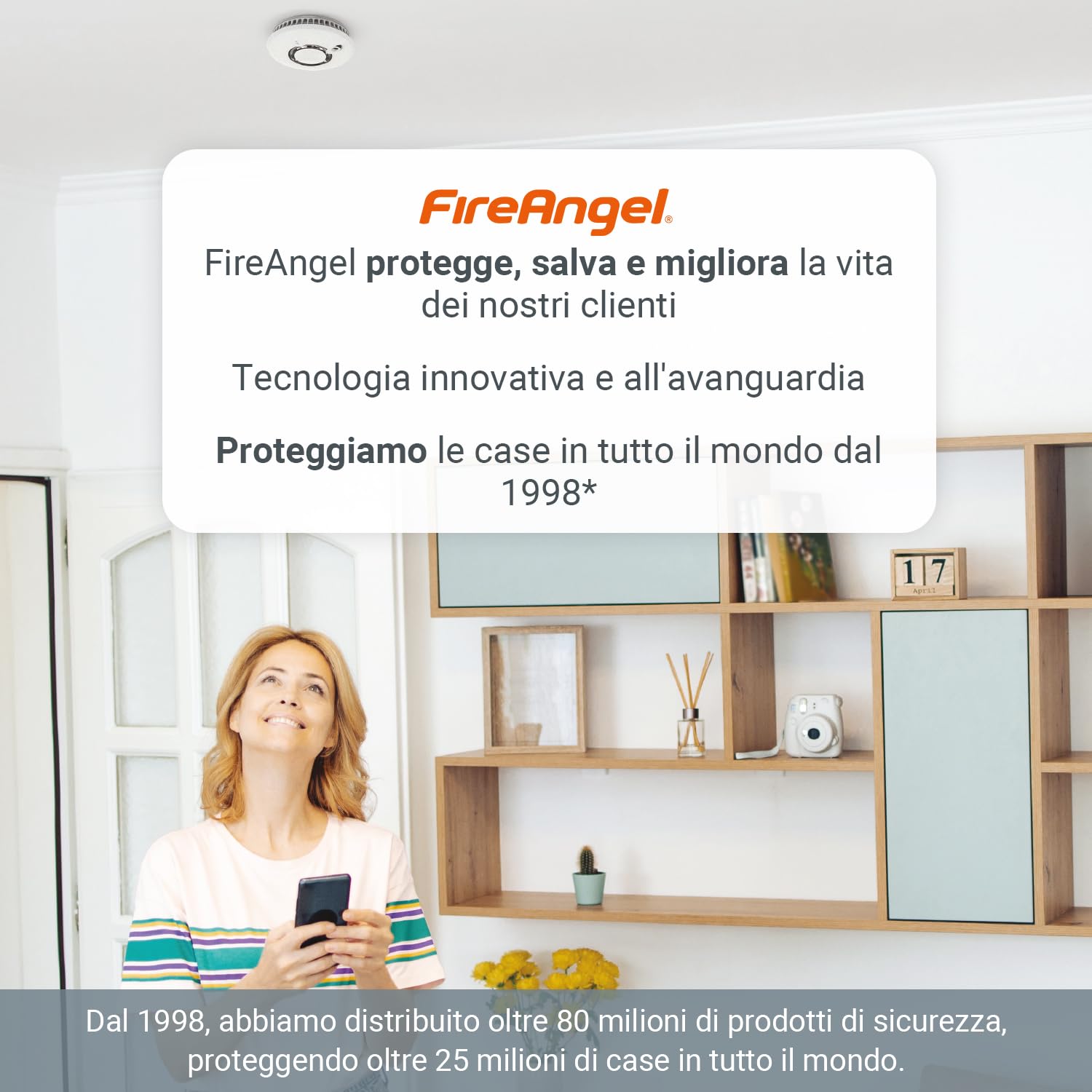FireAngel Rilevatore Monossido di Carbonio – Rilevatore CO, Umidità, Temperatura FA3322 – Sensore Monossido di Carbonio per Casa e Viaggio