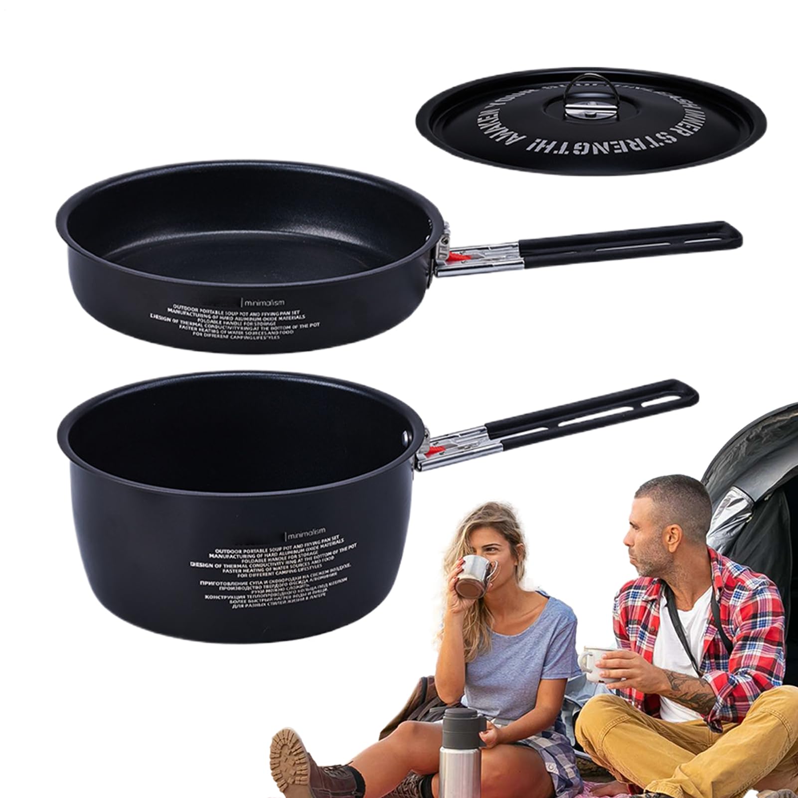 Camping Topfset Kompaktes Outdoor-Schmortopfset Mit Gleichmäßiger