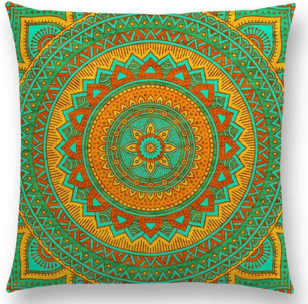 Throw Pillow Covers 2 Pack Mandala Boho Floral Pattern Cushion Cover Vintage Sofa Home Decor Throw Pillow Case-H