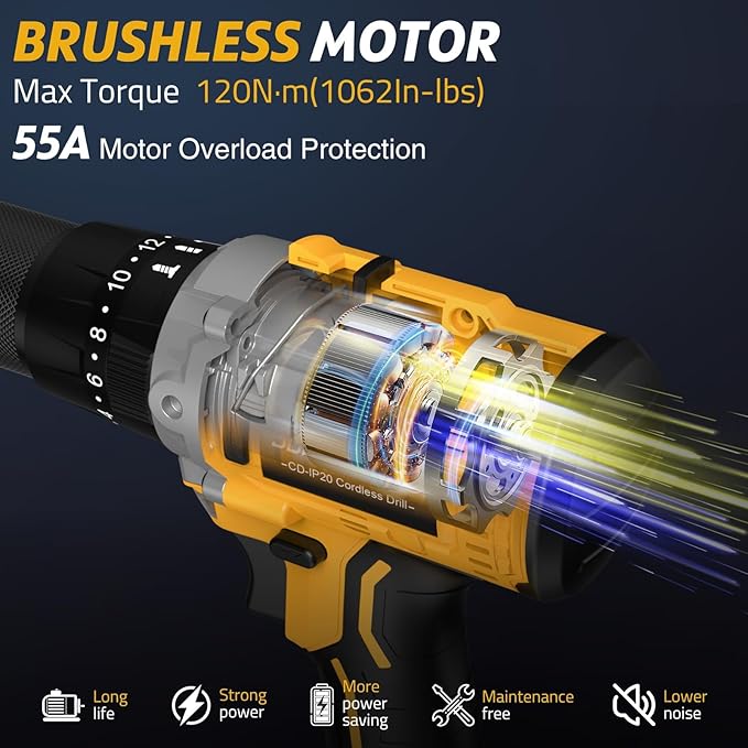 Taladro Eléctrico Inalámbrico SundpeyPRO 21V con 2 Baterías y Cargador miniatura 6