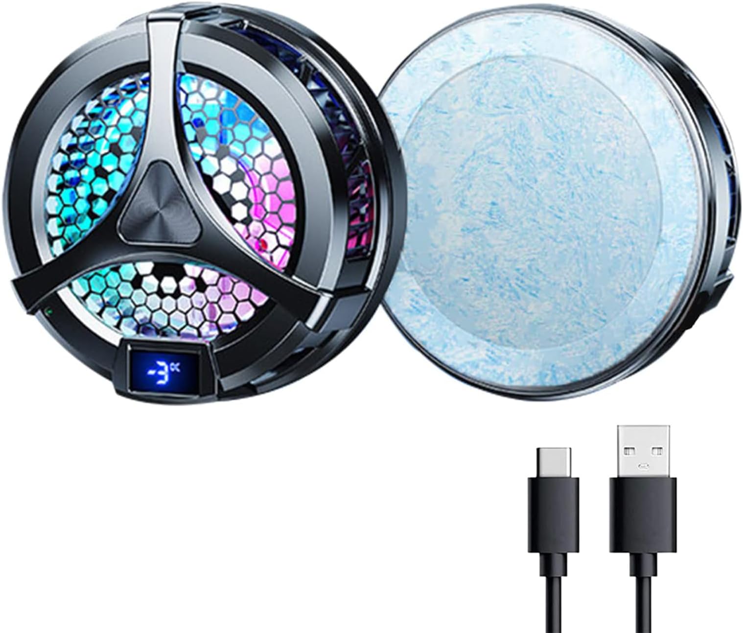 MOBILIFE Magnetic Mobile Cooler, Semiconductor Technology Phone Cooler for iPhone 12/13/14/15 Compatible, 2 Mode, LCD Display, RGB Lights, Instant Gaming Fan for Android and iPhone, iPad (Black)