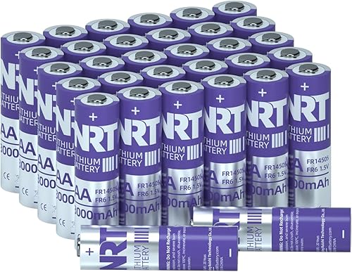 Miniatura 12 de NRT Paquete de 48 pilas AA de hierro de litio doble A, 1.5 V, 3000 mAh, baterías de litio AA de larga duración para cámara Blink, repuesto