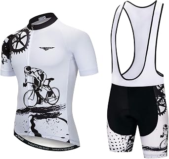 JPOJPO Mens Cycling Jersey and Shorts Set Short Sleeved Bike Jersey and Shorts Mountain Clothing Summer Wear Quick-Dry
