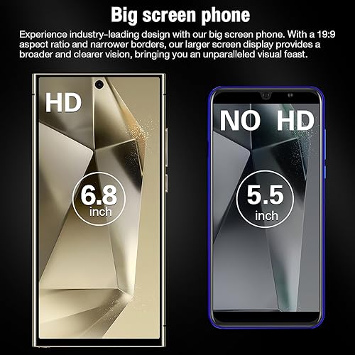 Miniatura 5 de Echoamo E24U - Teléfono celular desbloqueado, 8GB+256GB, pantalla HD+ de 6.8", batería de larga duración de 6800mAh, SIM dual 5G, Android 14,