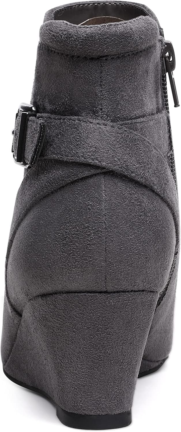 DREAM PAIRS Women's Wedge Ankle Boots Fall Low Heel Short Booties Shoes - Image 4