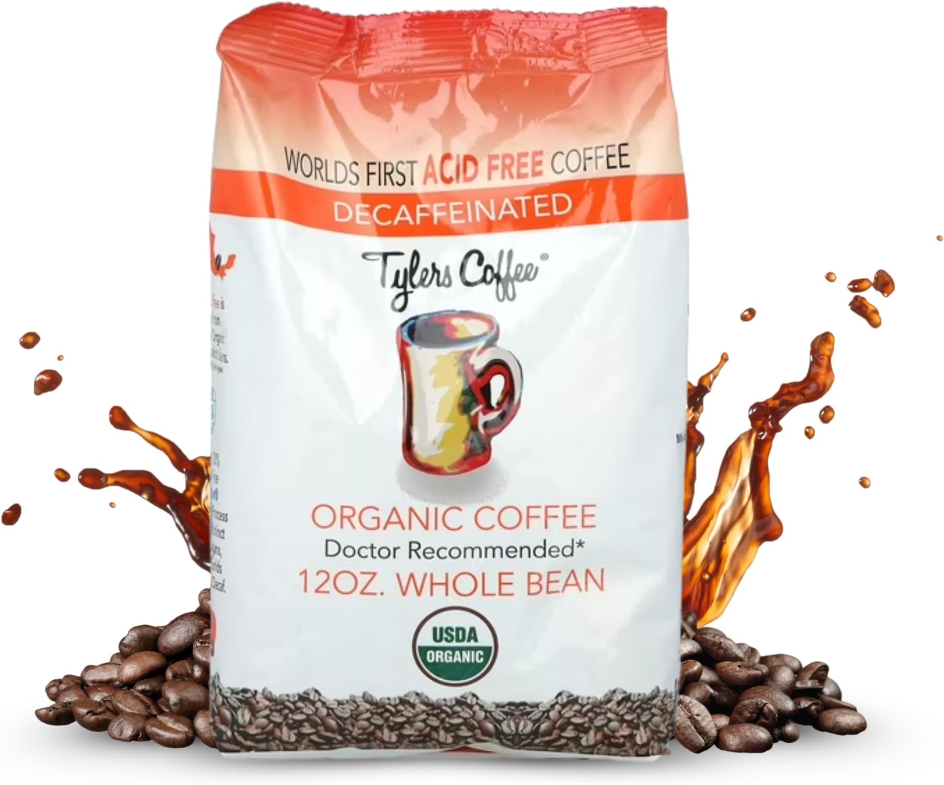 100% Arabica Whole Beans Full Flavor Decaf 12 oz