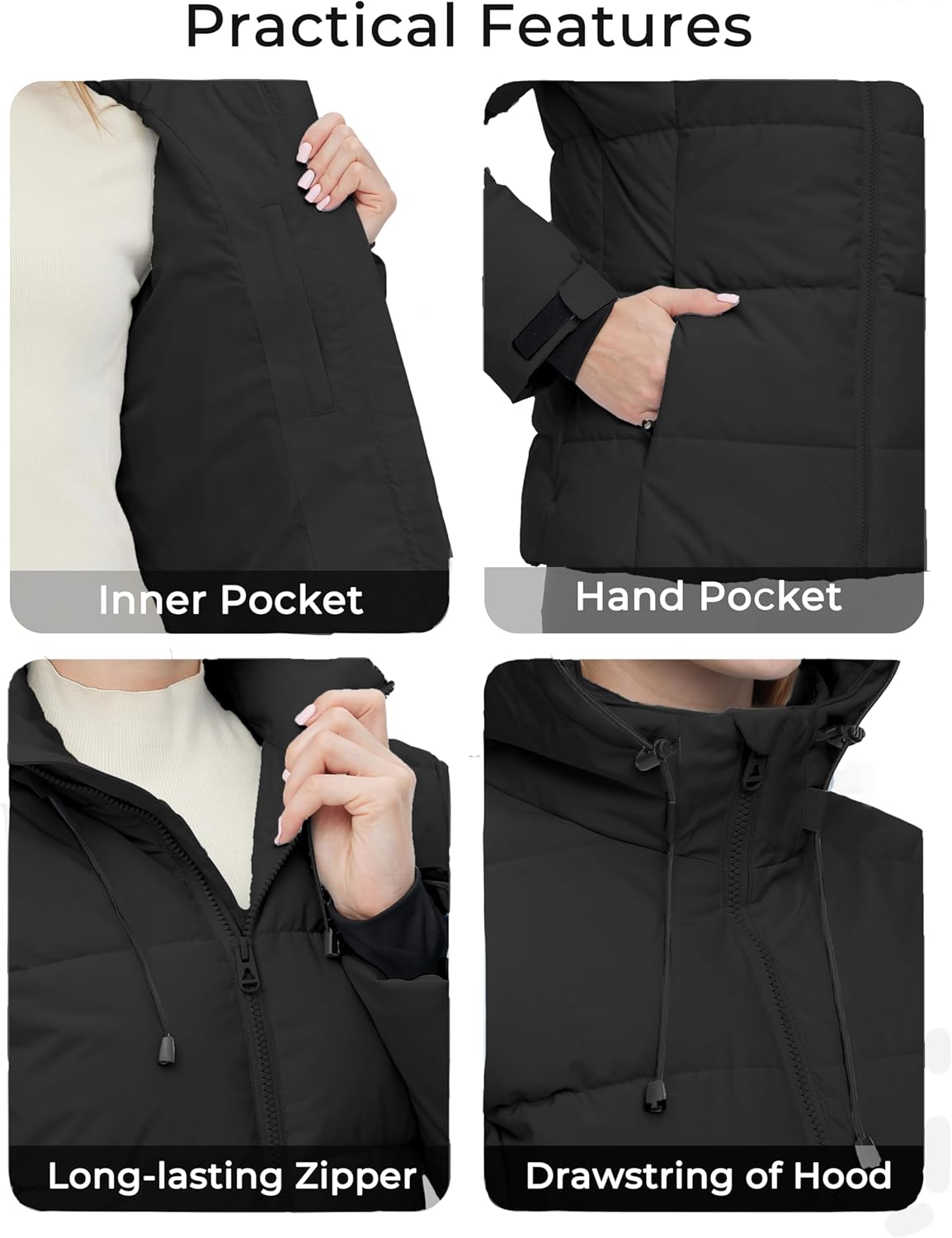 wantdo Women's Recycled Winter Coat Waterproof Puffer Jackets With Hood - Image 6