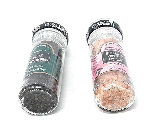 Miniatura 5 de Trader Joe's - Juego de molinillo de sal rosa y pimienta negra, granos de pimienta negra y cristales de sal rosa del Himalaya