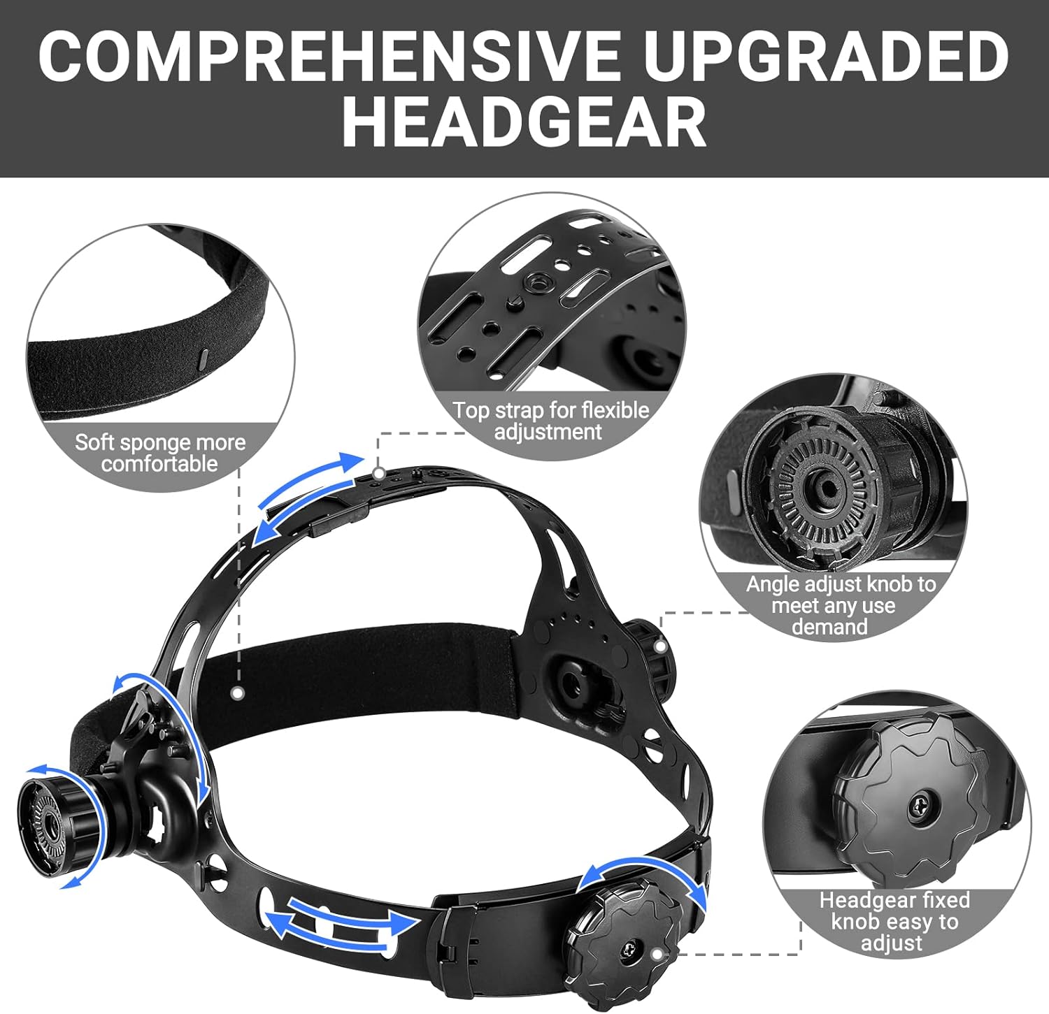 A look at the DEKOPRO True Color Welding Helmet's headgear.