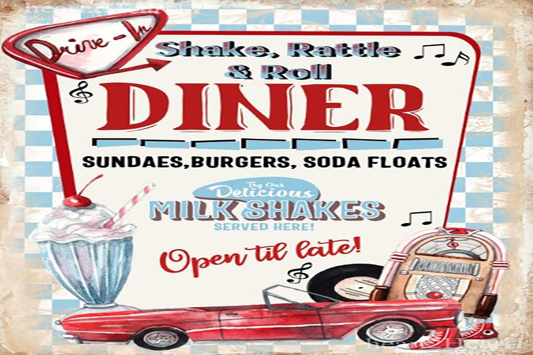 Kwqdozf Tinsign7 8X12 Inch Retro American Diner Funny Vintage Sign For Home Living Room Bedr