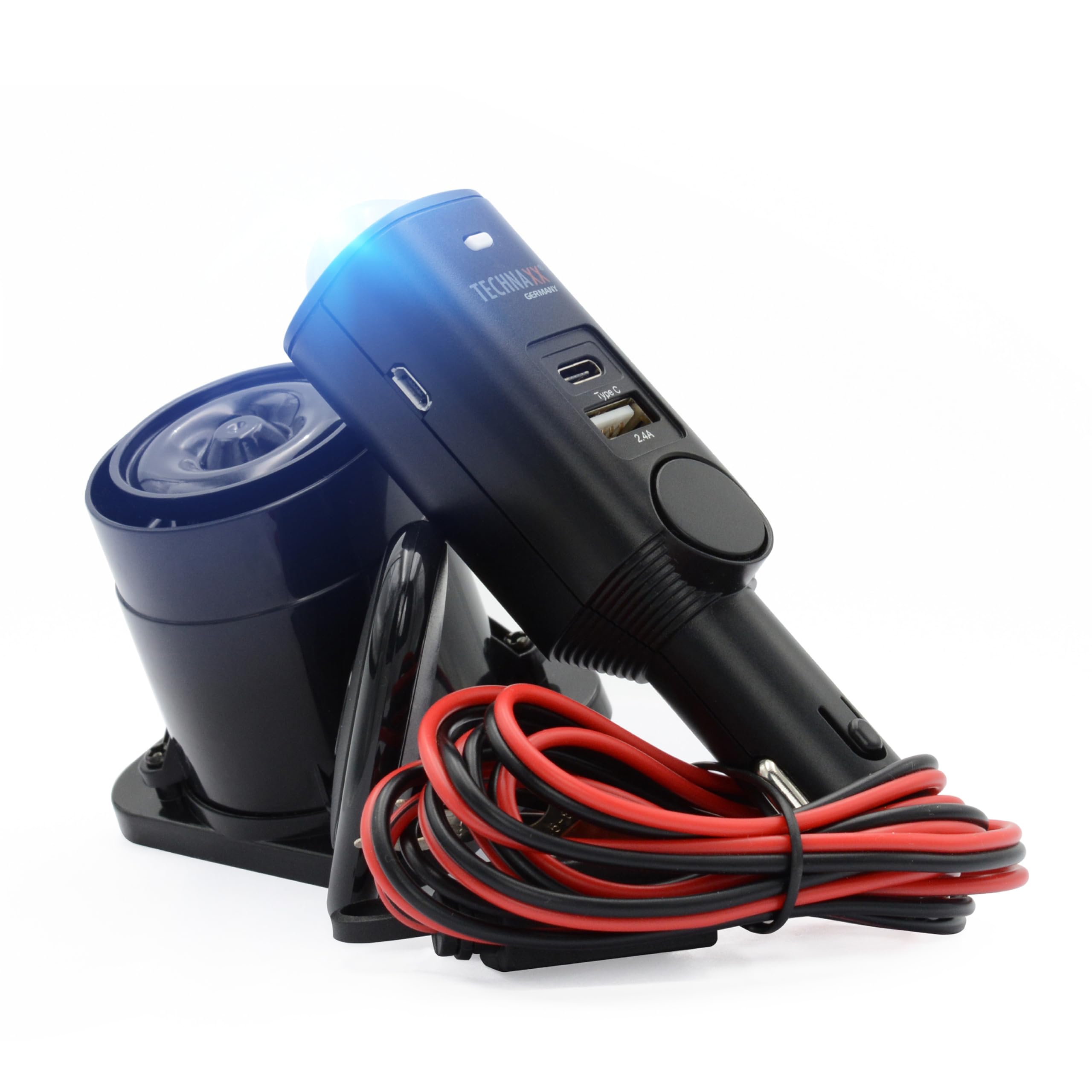 Technaxx Autoalarm mit PIR-Sensor & 105 dB Sirene TX-168 – Alarmanlage für Auto, Wohnmobil, Boot & Haus – 7 Tage Akku, USB, Paniktaste, Fernbedienung & Einfache Installation