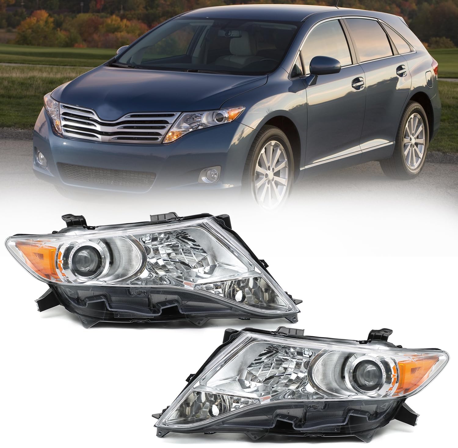 LEAVAN Headlight Assembly Fit for 20092016 Toyota Venza