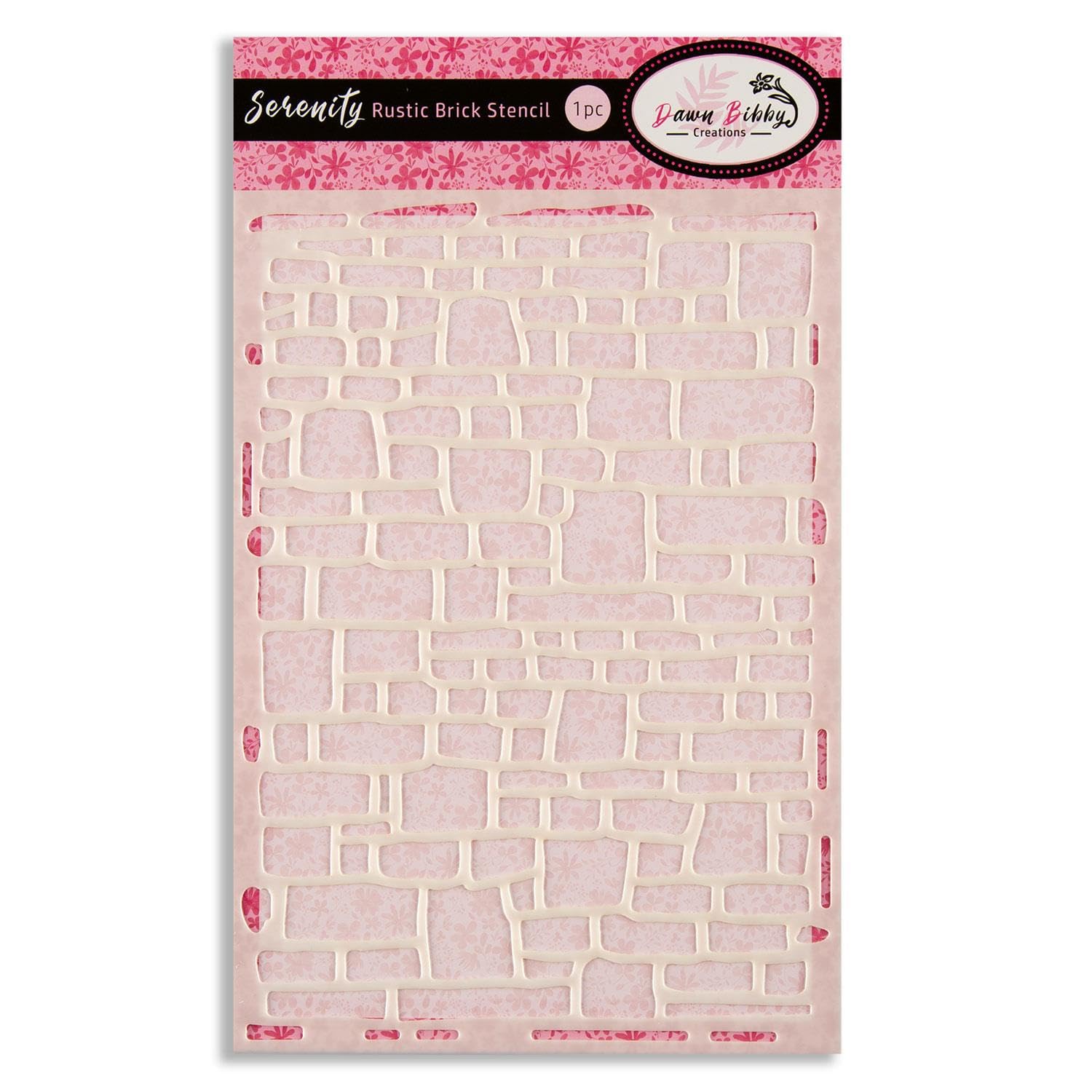 Dawn Bibby Creations Serenity Rustic Brick Stencil, White, A5