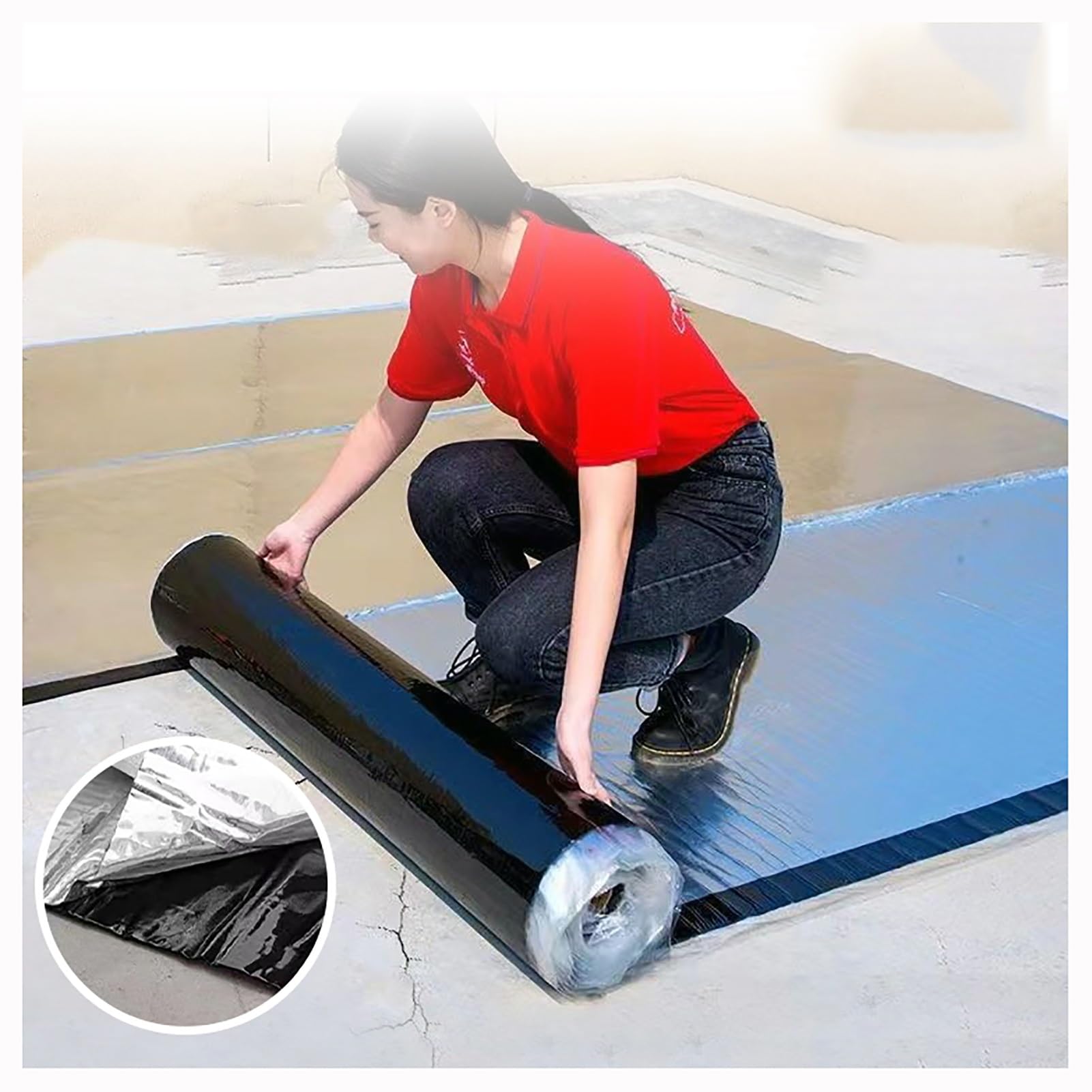 Cinta autoadhesiva para reparación de techos de asfalto, sellador de lámina de aluminio para vigas y ventanas, aislamiento térmico reflectante, sello antifugas UV, 50 cm x 2000 cm