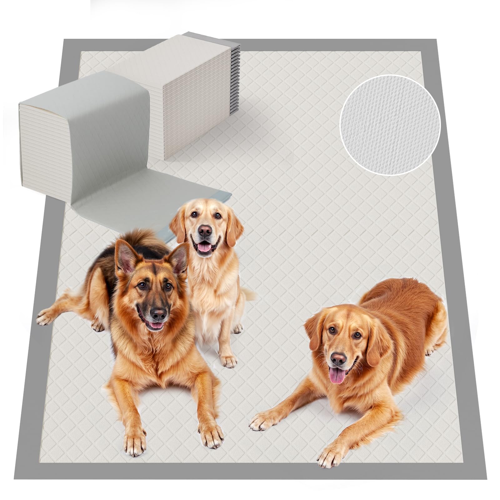 Gardner Pet Welpenunterlagen 94x137cm, Große PIPI Matten für Hunde, Super Saugfähige mit rutschfeste Partikeldesign Trainingsunterlagen, Schnelle Trocknung Trainingspads für Hunde, 80 Stück