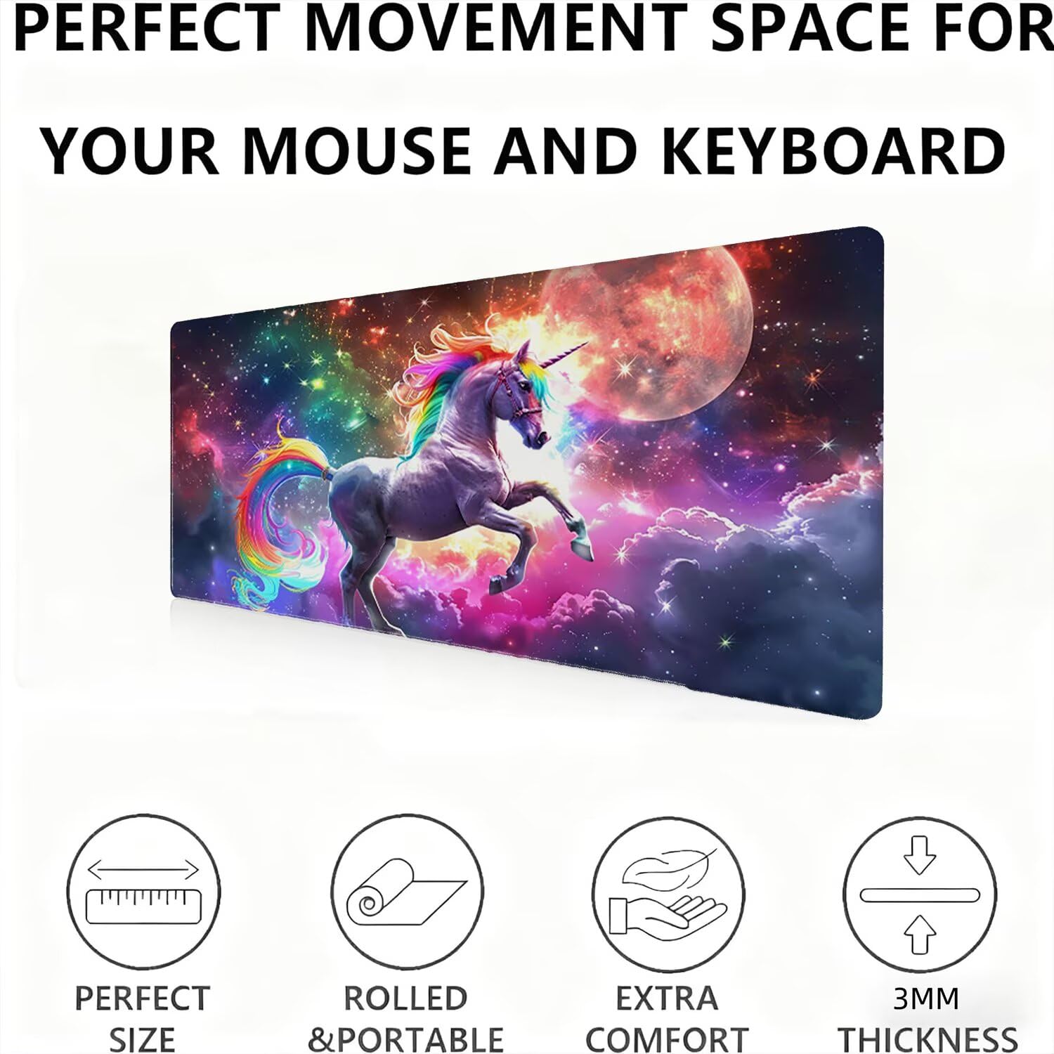 Podkładka pod mysz, XXL 1200 x 600 podkładka pod mysz dla graczy, wodoodporna gumowa podstawa, duża podkładka pod mysz do gier na biurko zszyte krawędzie wodoodporna antypoślizgowa do biura koń