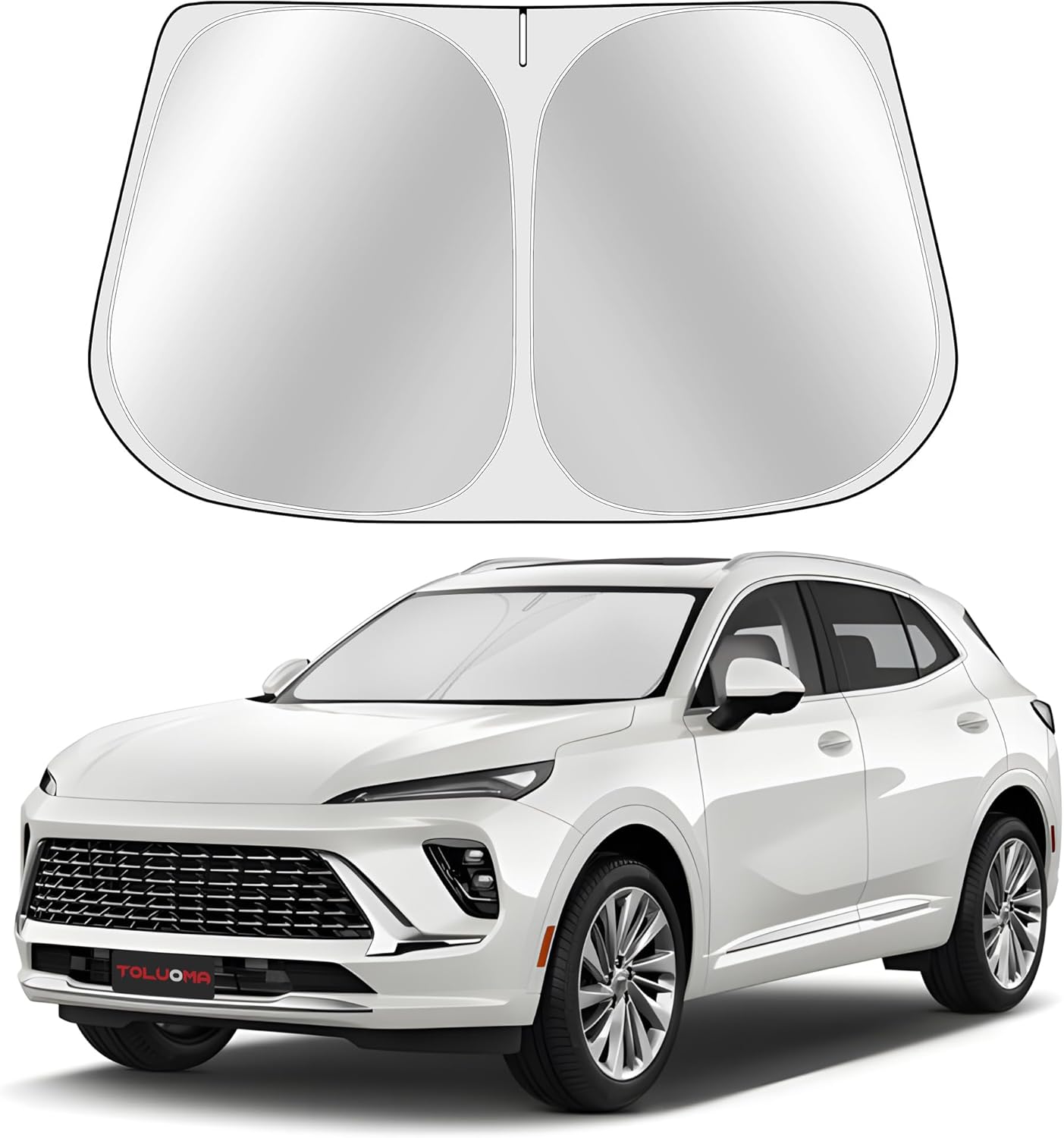 Custom Fit Windshield Sun Shade for Buick Envision 2021-2025 - Full Coverage, 210T Reflective Fabric, Double-Layer Design - Blocks 99% UV Rays, Keeps Car Cool, Easy to Install and Store