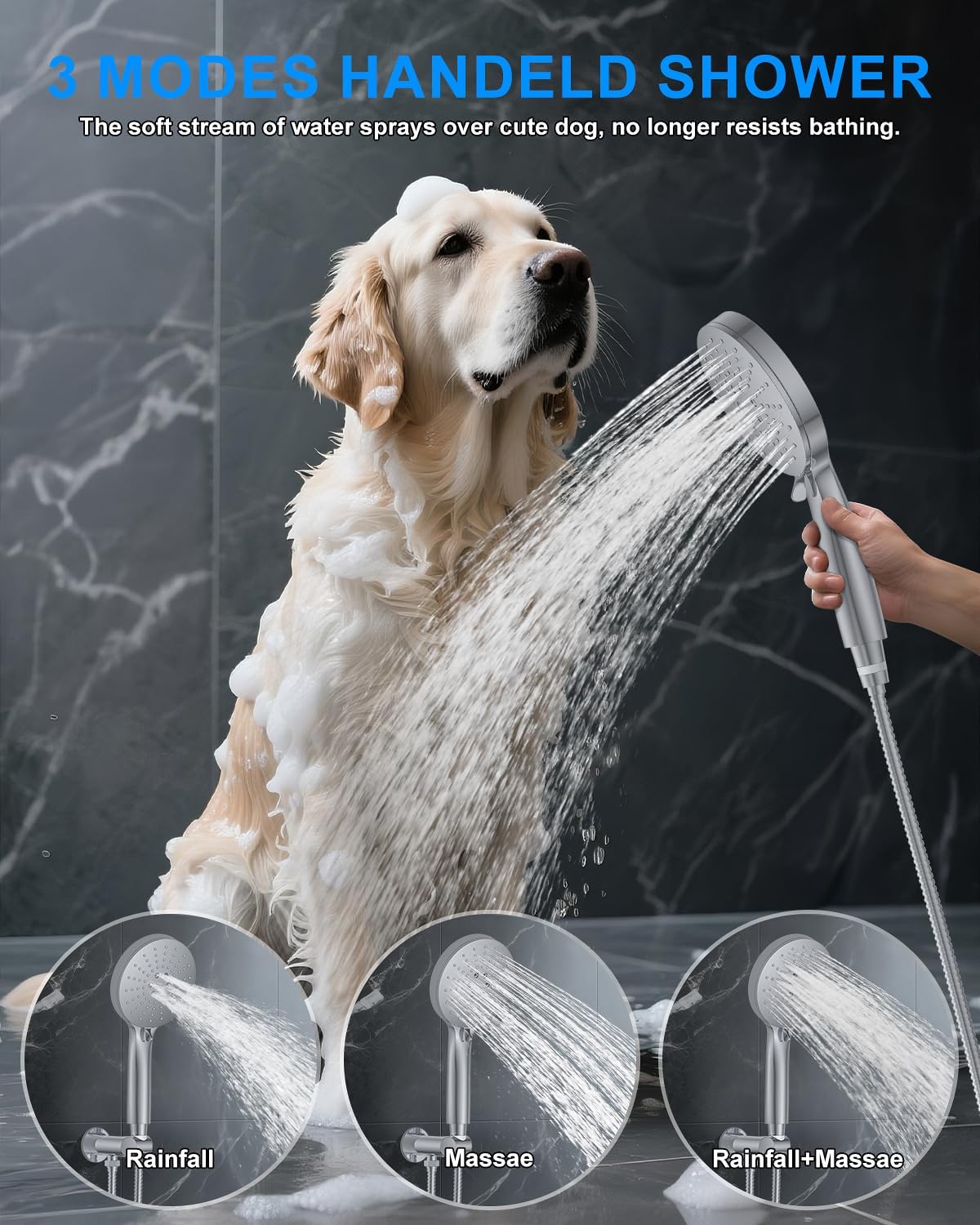 Shower System with Pressure Balance Valve, 10" Ceiling Mount Shower Faucet Set with 2 Rain Shower Head And Multi-function Handheld Head Push Button Diverter Pressure Balancing Valve Kit, Chrome