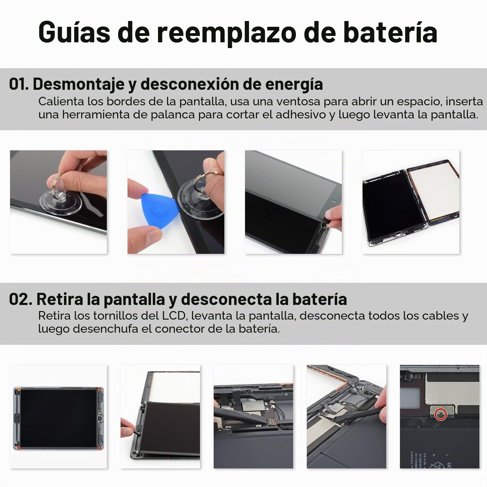 K KYUER A1484 Tablet Batería para iPad 5 6 7 8 9 5th 6th 7th 8th 9th Gen A1822 A1823 A1893 A1954 A2197 A2198 A2199 A2200 A2428 A2429 A2430 A2602 A2603 A2604 A2605 Air 1 1st Gen 2013 A1474 A1475 A1476