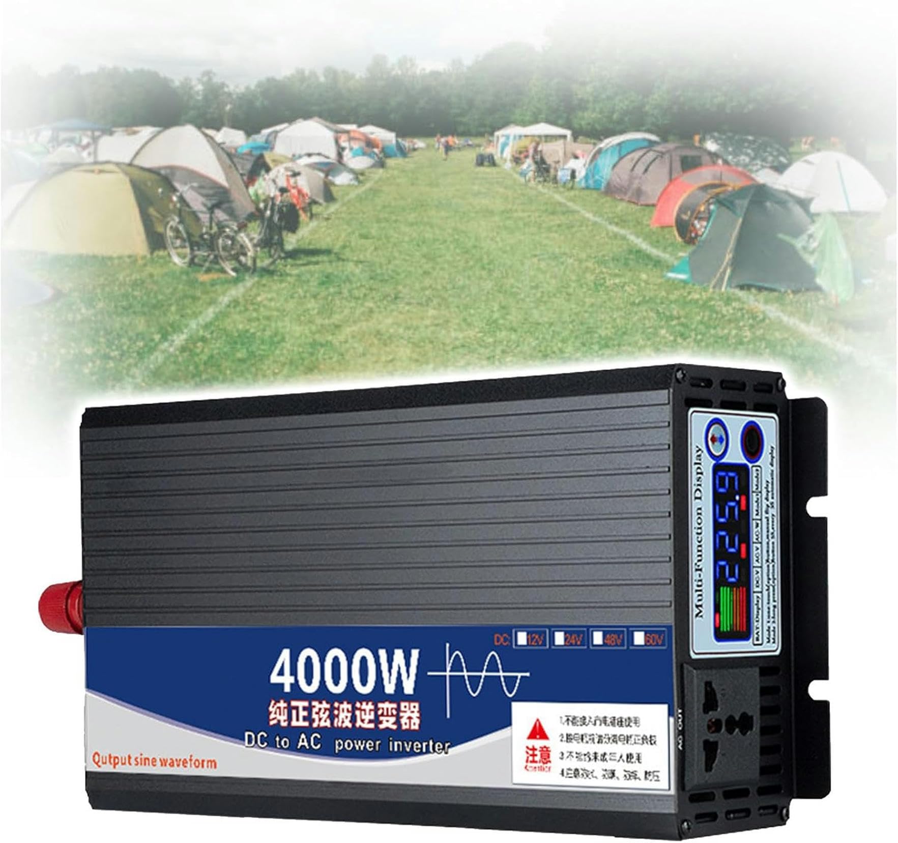 Onduleur de puissance 12V 24V 48V DC en AC à onde sinusoïdale pure pour camion et camping