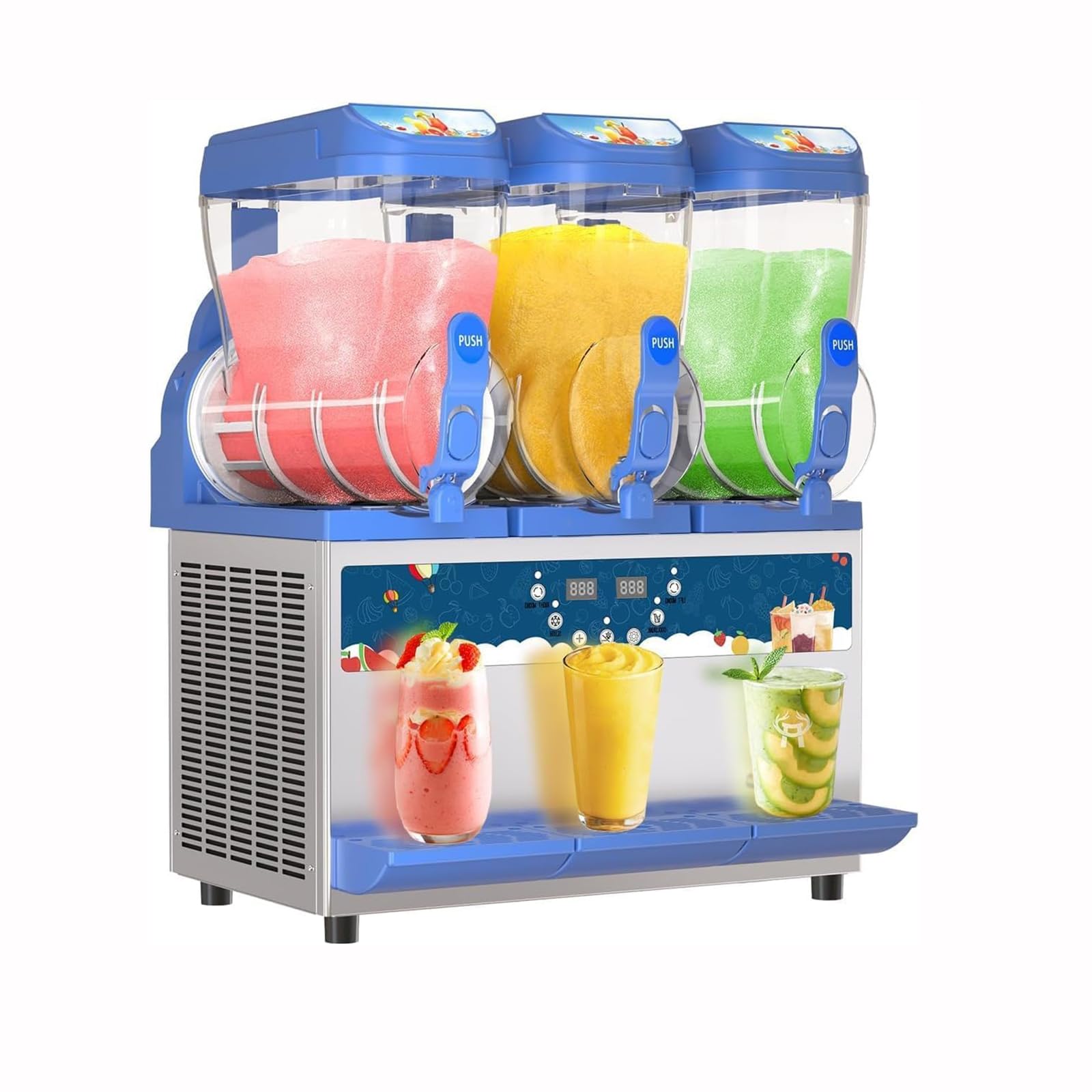 YXZQLOZ Commercial Slushy Machine Stainless Steel Slush Maker For Margaritas Cooling, For Bars, Restaurants & Events