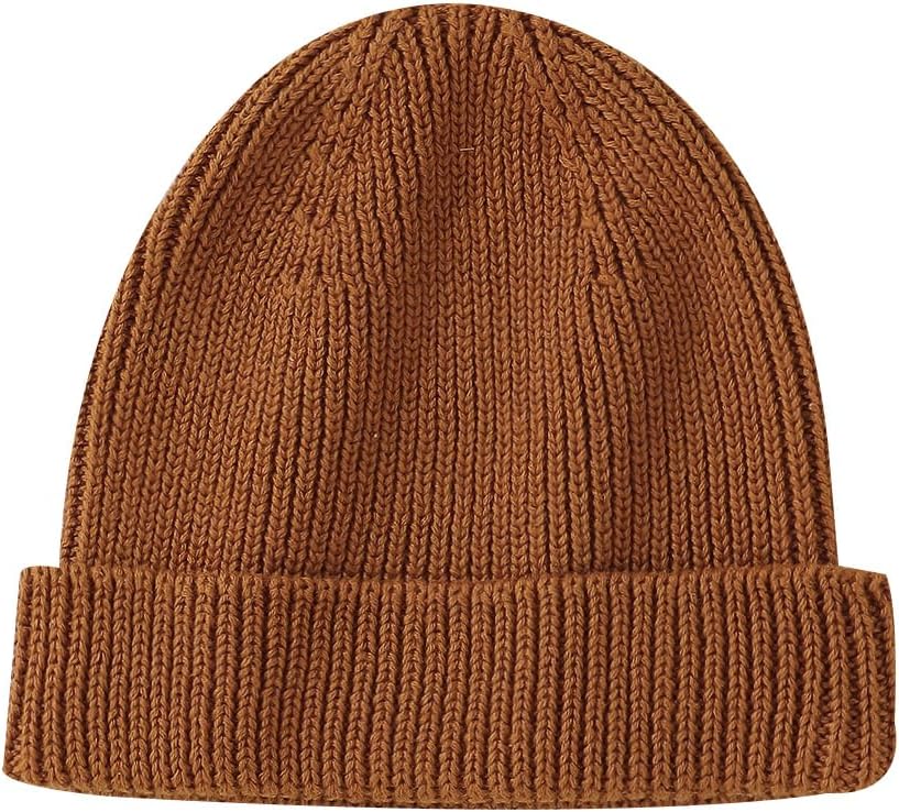Hadetoto Cotton Baby Beanie Toddler Winter Hat Knit Boys Girls Warm Kids Beanies Skull Cap for 0-8 Years