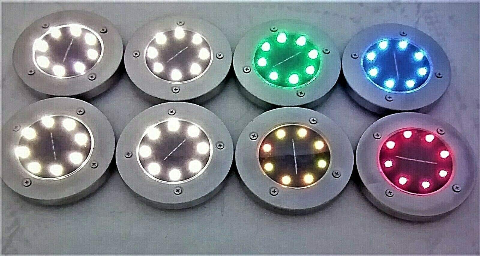 Solarize ® 4 Pack Colour Changing I White SMD- 8 LED Waterproof Solar Ground Deck Lights IP65 (Colour Changing SMD 8 LED)