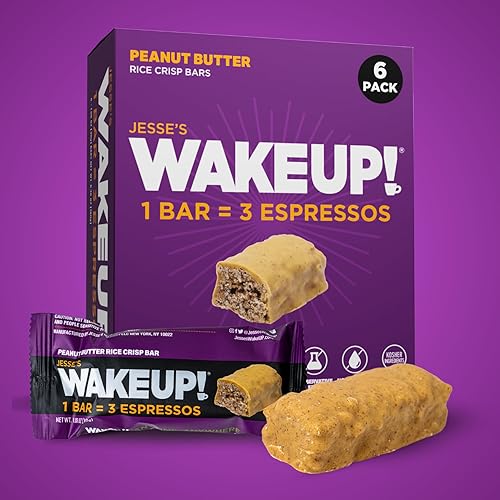 Miniatura 9 de Barritas de proteína de mantequilla de maní con cafeína, sin gluten, 350 mg de energía de cafeína, kosher, vegetariana, ayuda a aumentar la