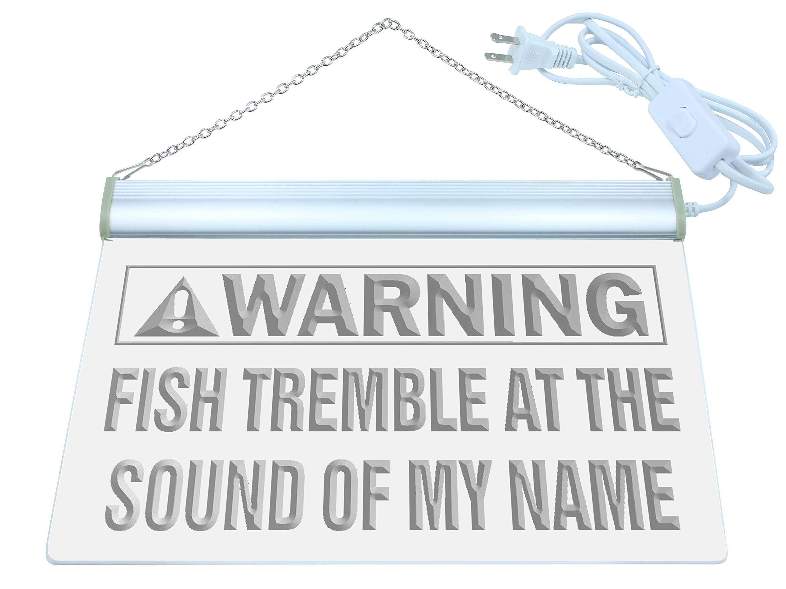 ADVPRO Warning Fish Tremble Sound of My Name LED Neon Sign Red 16 x 12 Inches st4s43-m907-r