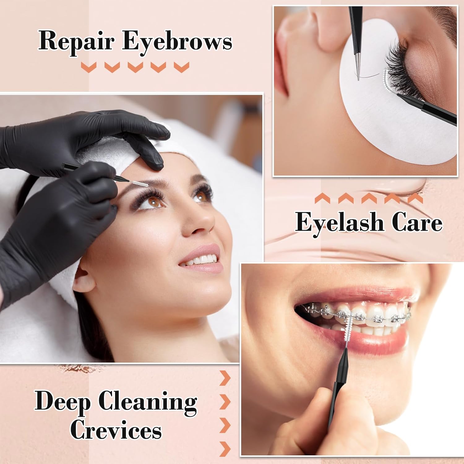 Micro Eyebrow Brush with - Eyebrow Tinting, Lash Filler, Brow