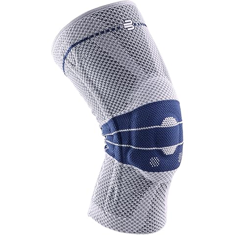 Bauerfeind - GenuTrain - Knee Brace - Targeted Support for Pain Relief and Stabilization of The Knee, Provides Relief of Weak, Swollen, and Injured Knees- Size 6 - Color Titanium