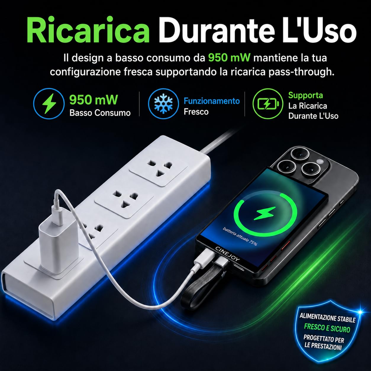 EACHSHOT CineJoy M2 Vlog Schermo Monitor Selfie Magnetico, Senza Ritardo 4K | Connessione Cablata, 𝐟𝐨𝐫 𝗶𝗣𝗵𝗼𝗻𝗲𝟭𝟳 𝟭𝟲 𝟭𝟱 series, 𝐍𝐨𝐭 𝟏𝟕𝐀𝐢𝐫, Porta Microfono p TikTok Live Stream (Nero)