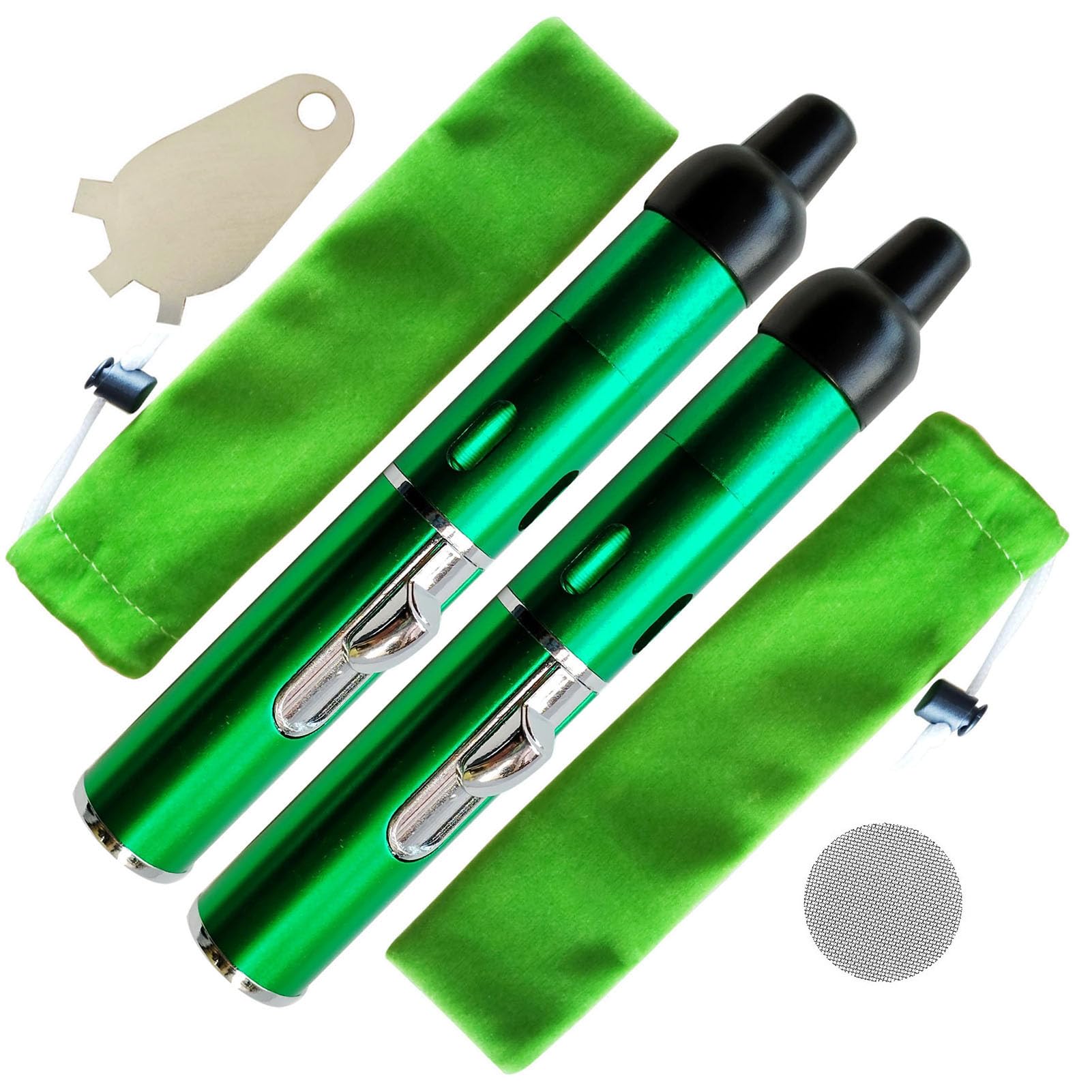 Torch Lighter,Refillable Inflatable Lighters,Built-in Detachable Jet Flame Torch Lighter Kitchen Cooking,Green（2PCS）
